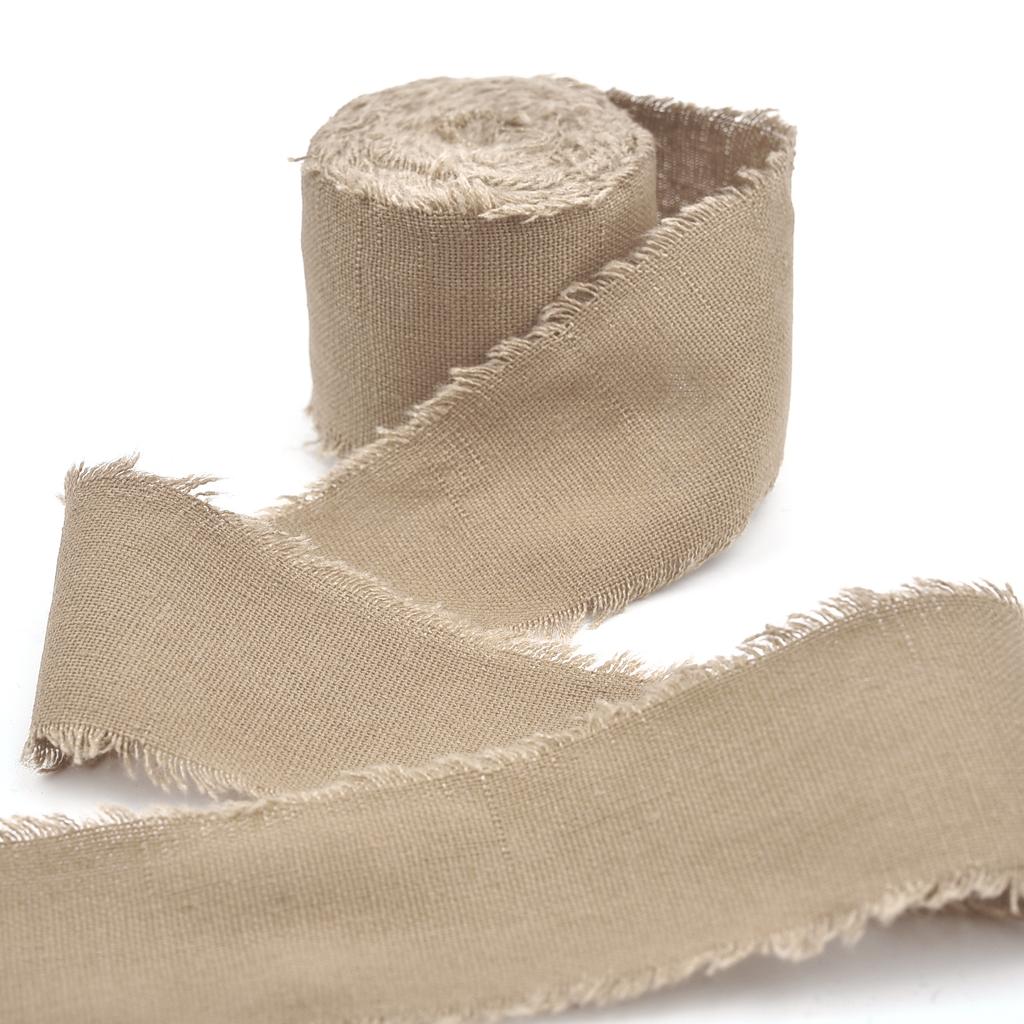 4CM*5M Handmade Frayed Edged Satin Cotton Ribbon For Wedding Invitation Wrapping Bouquets Birthday Party Decorations Gifts