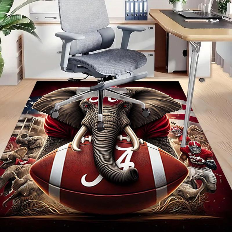 1PC Alabama Crimson Tide Non-Slip Floor Carpet Compatible for Office&Living Room&Bedroom&Dining room - Flat- Soft & Pattern, Vibrant Colors-W235
