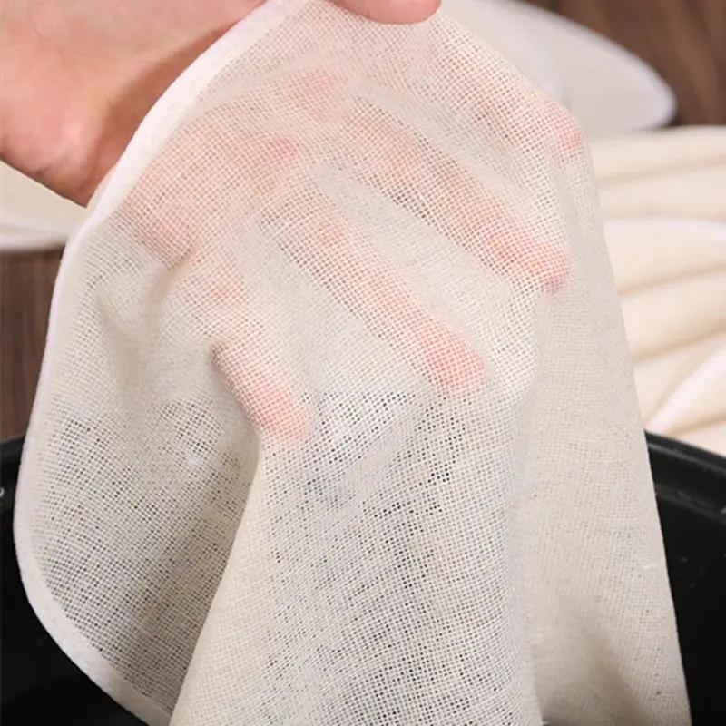 5Pcs 30CM Pure Cotton Steamer Cloth Household Drawer Cloth Steamed Rice And Bun Mat Round Cotton Gauze Kitchen Steamer