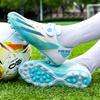 Children's Football Shoes Four Seasons Leather Velcro Wear-resistant Kick-resistant Long Spike Running Shoes