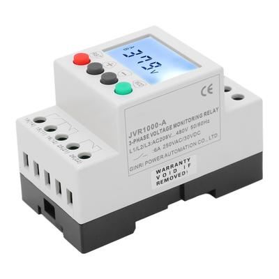 Voltage Phase Sequence Protector 3 Phase 3 Wire Over Under Voltage Protector Monitor Relay AC 208‑480V