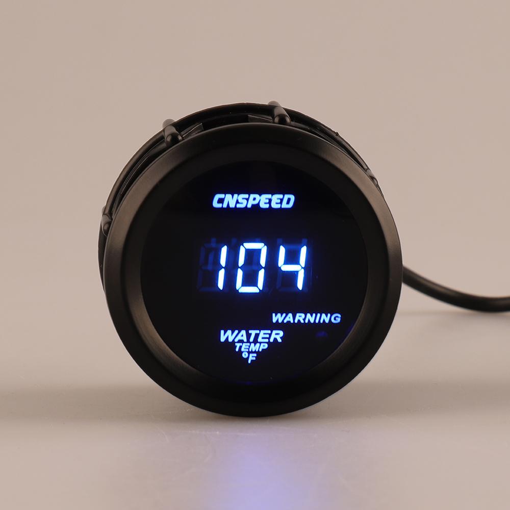 CNSPEED 2" 52mm Digital Auto Water Temp Temperature Gauge 40-150 Celsius / 104-248 Fahrenheit Gauge Car Meter Black With Sensor