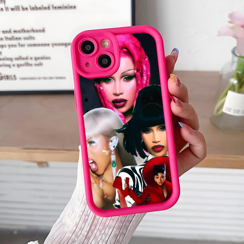 Cardi B Thicken TPU Mobile Phone Case for iPhone 17 16 15 14 13 12 11 Air Pro Max Plus Colorful Cover
