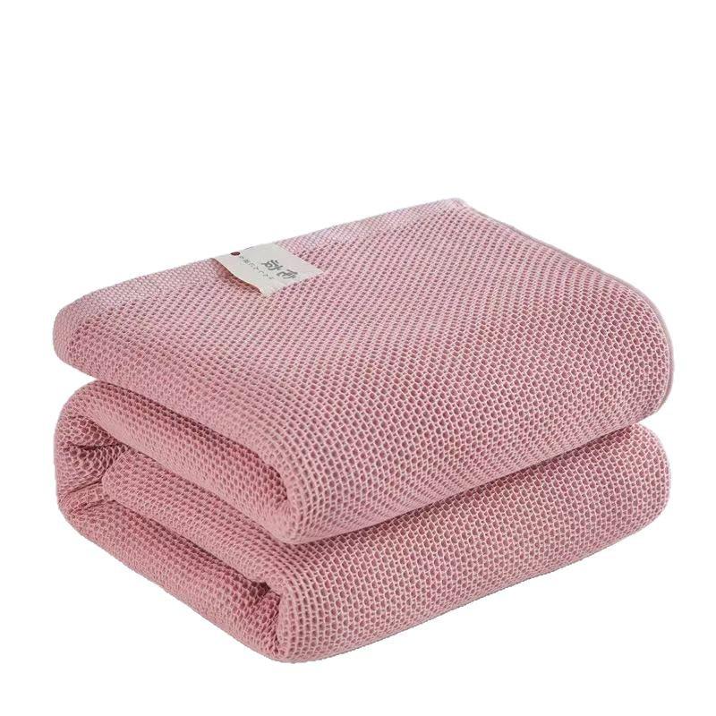 Japanese Style Honeycomb Cotton Quilt for Single/Double – Summer Cooling Multi-Purpose Blanket Gift