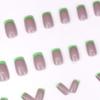24 Stück Einfache Französische minimalistische grüne kleine frische mittlere und lange Spice Girls Show weiße Nagelaufkleber