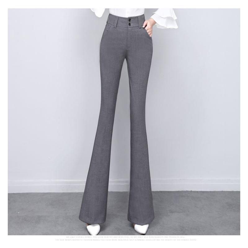 Elegant Long Office Lady 2022 Summer High Waist Women's Wide Leg Capris Suit Pants for Women Skinny Flare Pants Woman Trousers