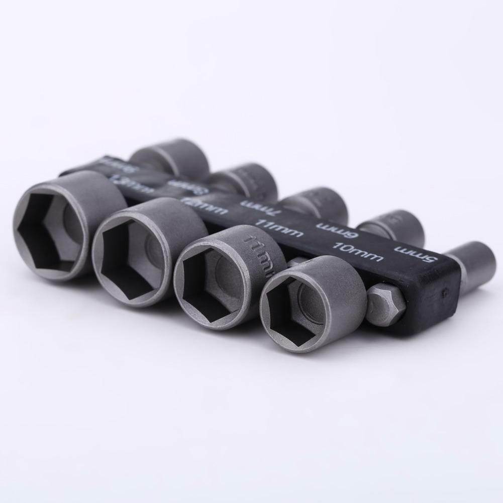 9Pcs 5-13mm 1/4 Inch Nut Driver Socket Adapter Metric Socket Impact Drill Bits