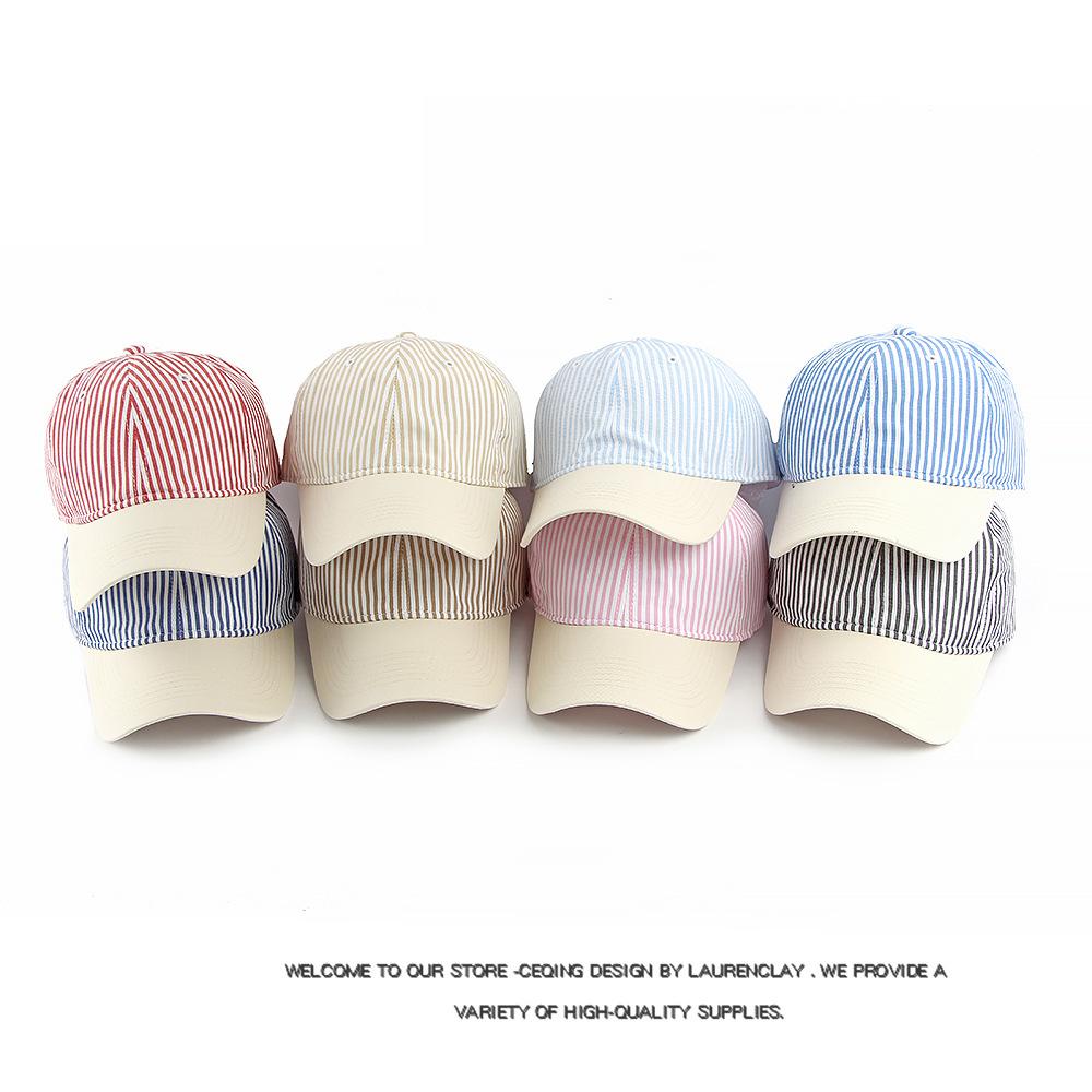 Striped Men Baseball Cap Women Sunscreen Sun Hat