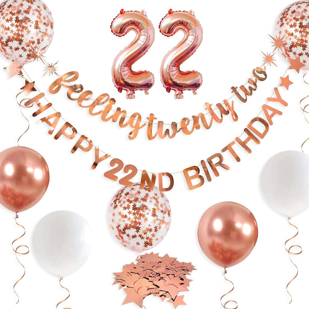 Rose Gold Thirty & Fabulous Happy 30th Birthday Banner Garland Foil Balloon 30 for Womens 30th Birthday Decorations Hanging 30 and Fabulous Cheers to