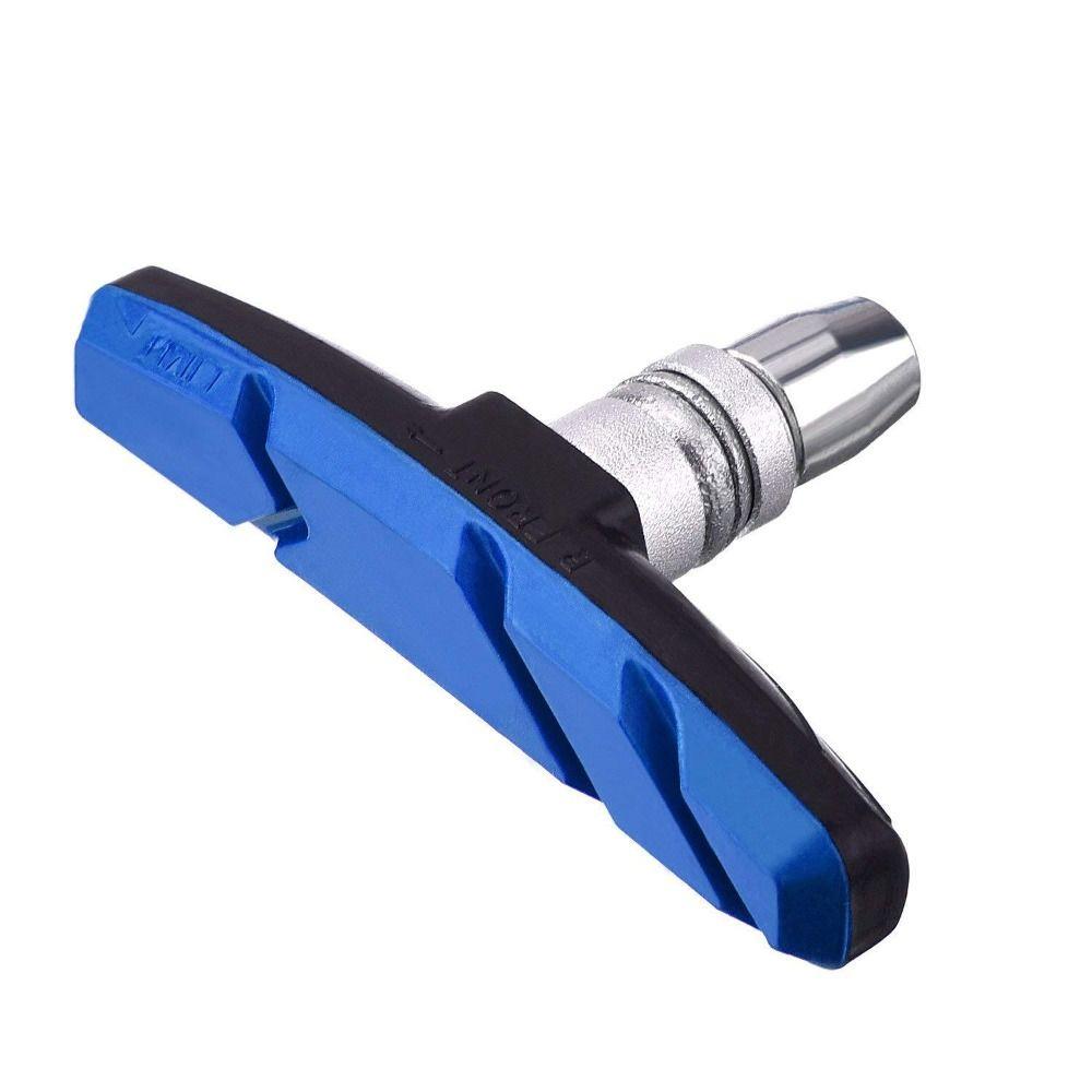 1Pair Durable Bicycle Silent Brake Pads Rubber+Metal Cycling V Brake Holder Pads  Riding Equipment