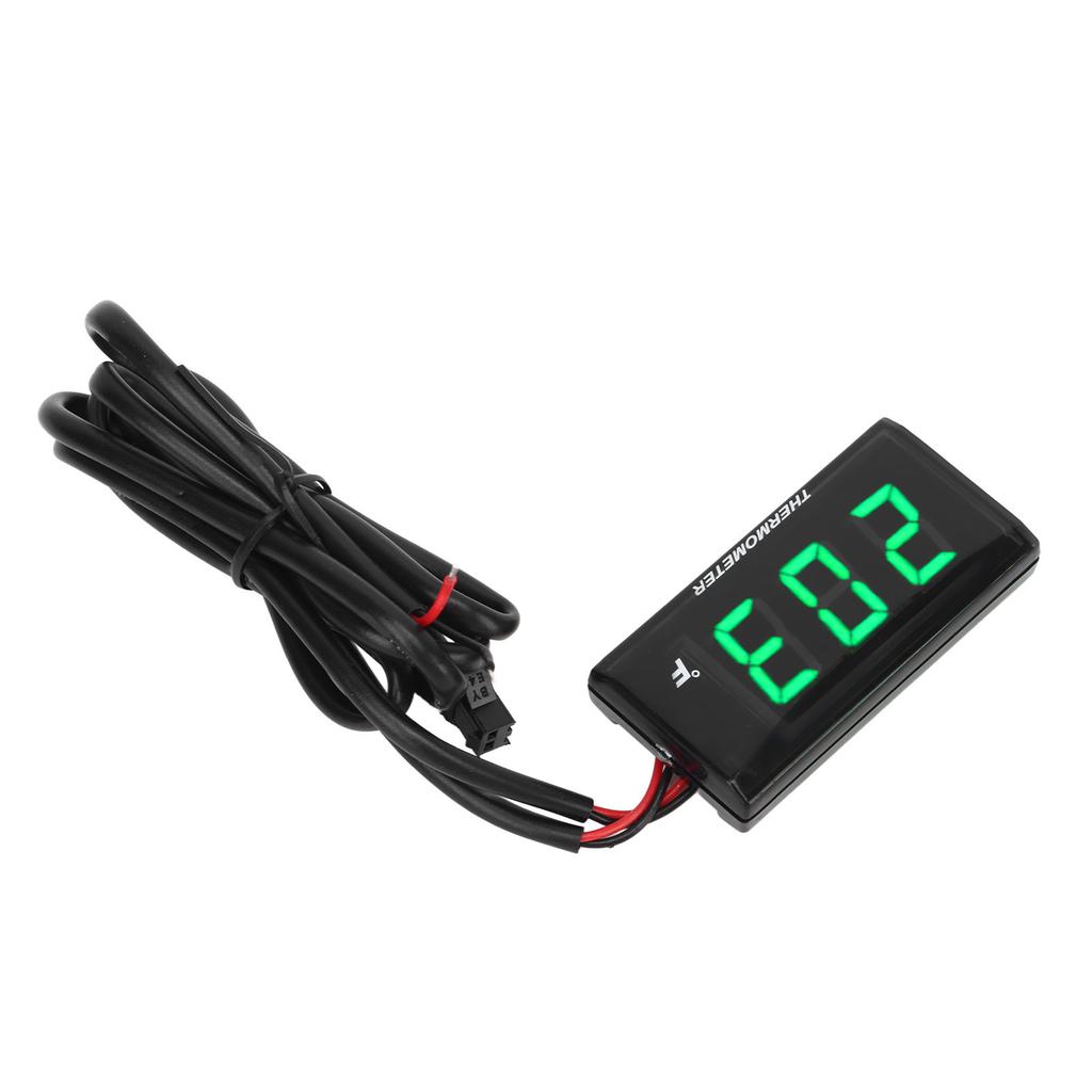 Motorcycle Digital Water Temperature Gauge Ultra Thin DC 12V LCD With 18mm Sensor Adapter for Most Motorbikes Green