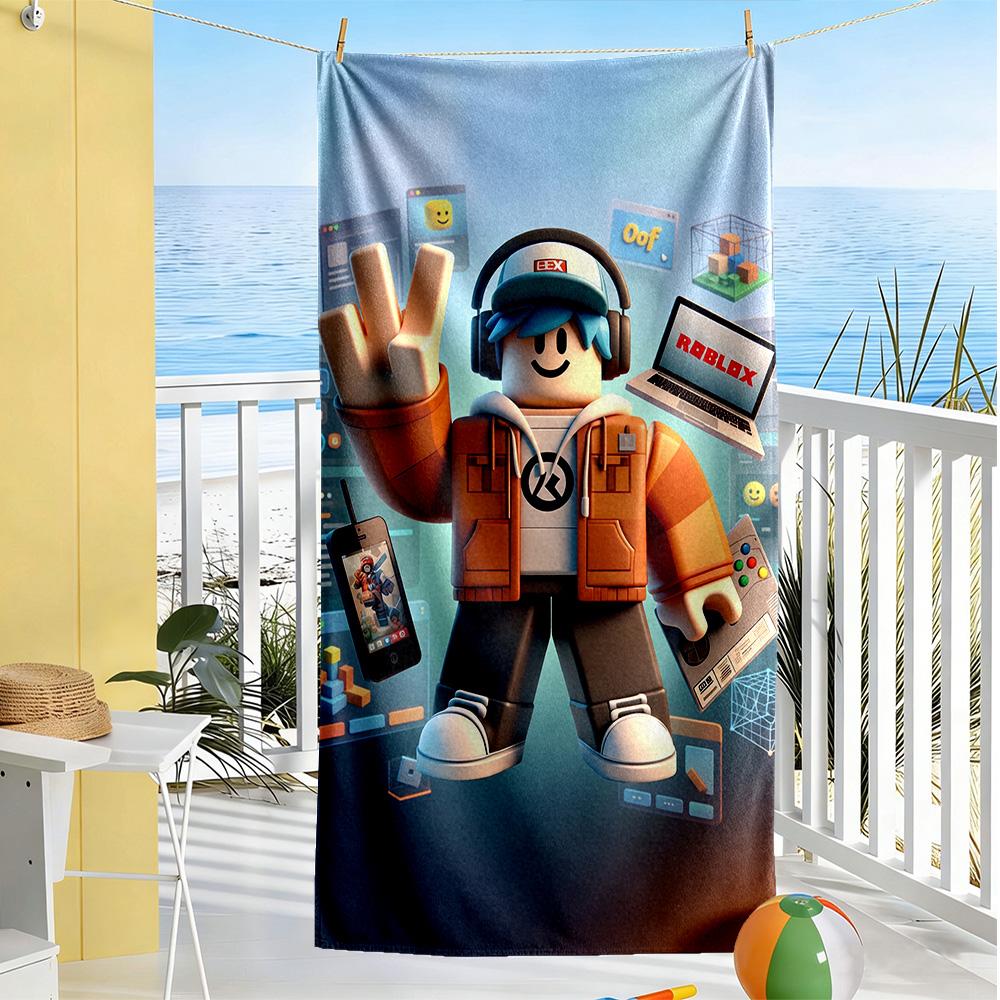 Roblox Beach Towel Soft Durable Quick-Dry Comfortable Lightweight Suitable for Sports, Travel, Swimming, Yoga, Bathroom, Beach, And Pool