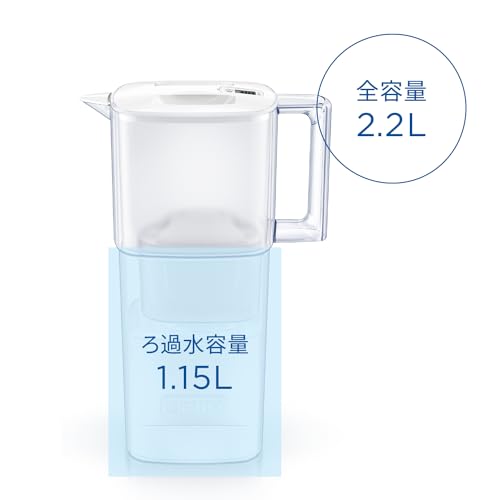 BRITA Water Filter, Jug-Style, Tested for PFOS/PFOA Removal, Filtered Water Capacity: 1.15L (Total Capacity: 2.2L) [Official Japanese Product] Include
