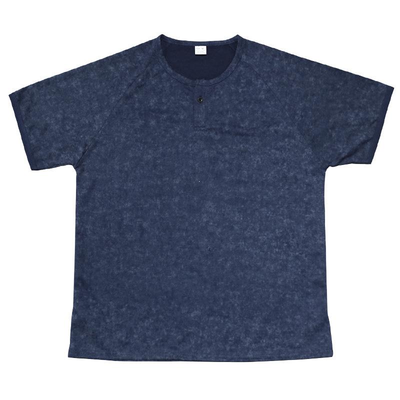 Retro Vintage Pánské tričko s krátkým rukávem s límečkem Henry Slim Fit s ramenní vsadkou Americký oversized styl Pánská košile s krátkým rukávem