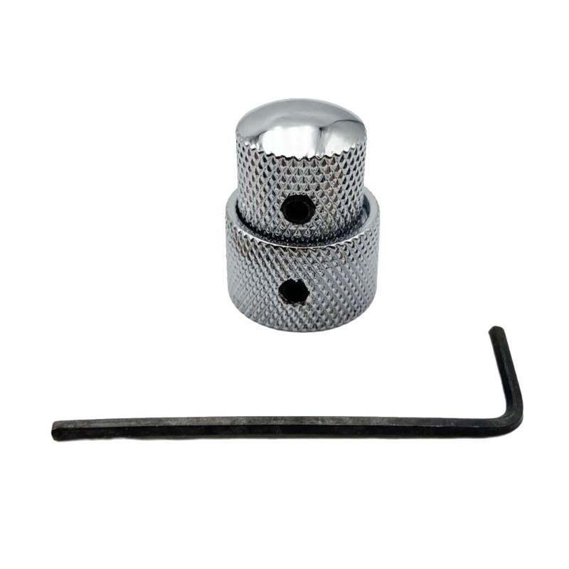 Durable Double Layer Metal Volumes Control Knob For Electric Guitar Basses With Precisions Adjustment серебряный
