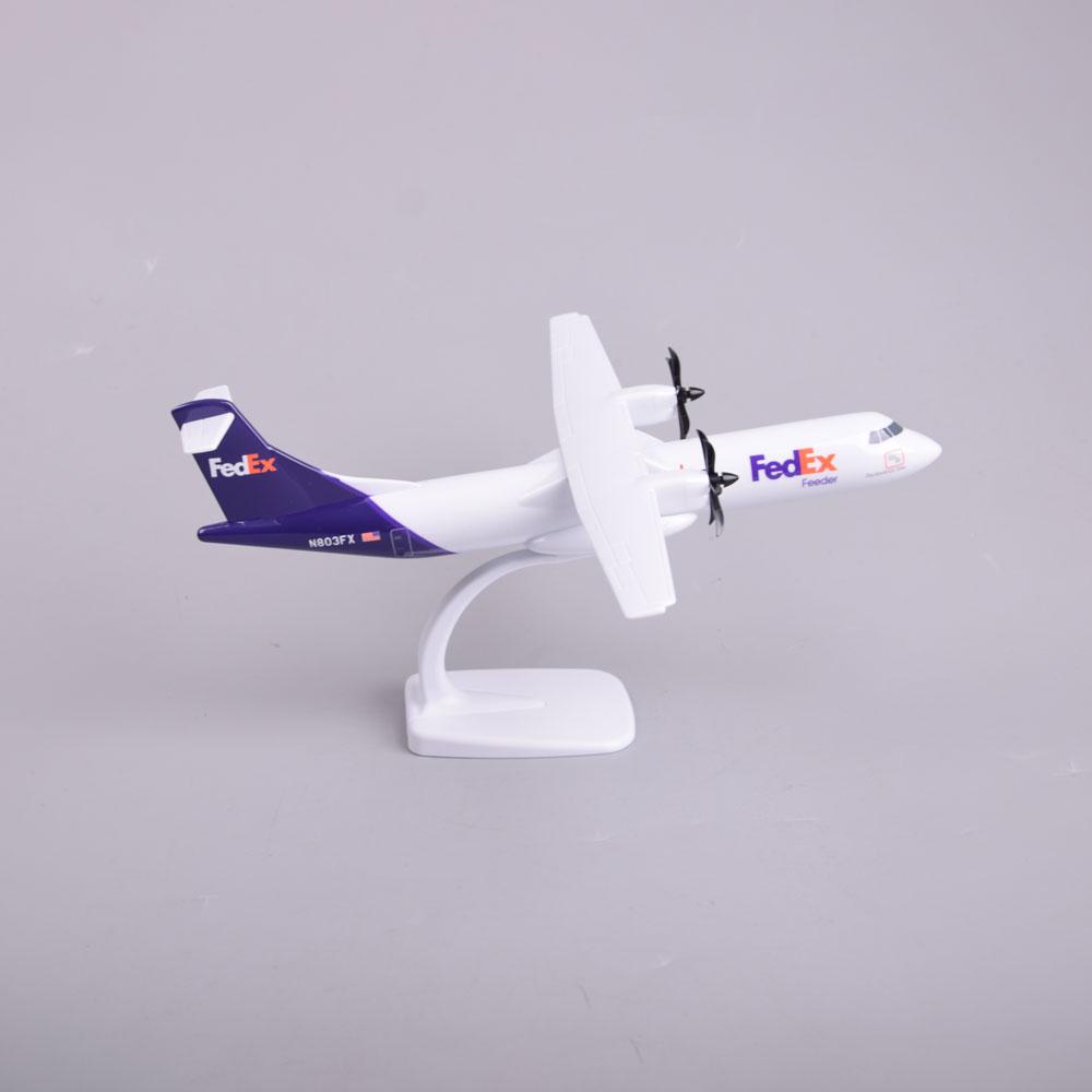 ATR FedEx Airways 28cm 1/100 Scale Diecast Metal Alloy Aircraft Model Miniature Airplane With Plane Stand Decoration