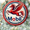 Vintage Mobil Pegasus Metal Tin Sign Retro Wall Decor 8x8 Inch