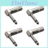 Right 14" 635mm 4pcs Jack Angle Male Mono Phone Plug Guitar Audio Connector
