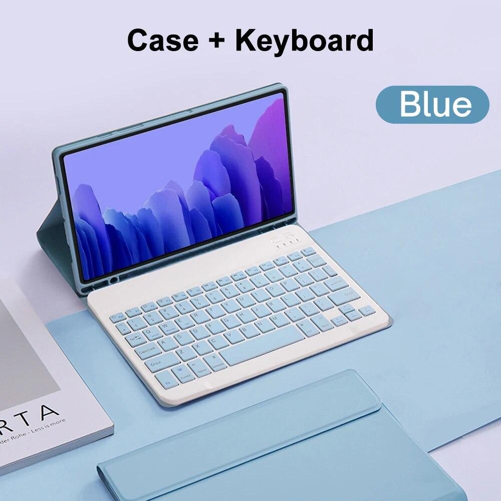 

Кожаная Bluetooth-клавиатура для Samsung Galaxy Tab A7, чехол для Galaxy Tab A7 10, 4 дюйма, 2022, 2020, SM-T500/T503/T505/T507/T509 samsung tab a7 10.4 синий