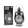 Vintage Alarm Clock Retro Oil Lamp Alarm Clock Watch Table Kerosene Light Clock Living Room Decor Articles Office Craft Ornament