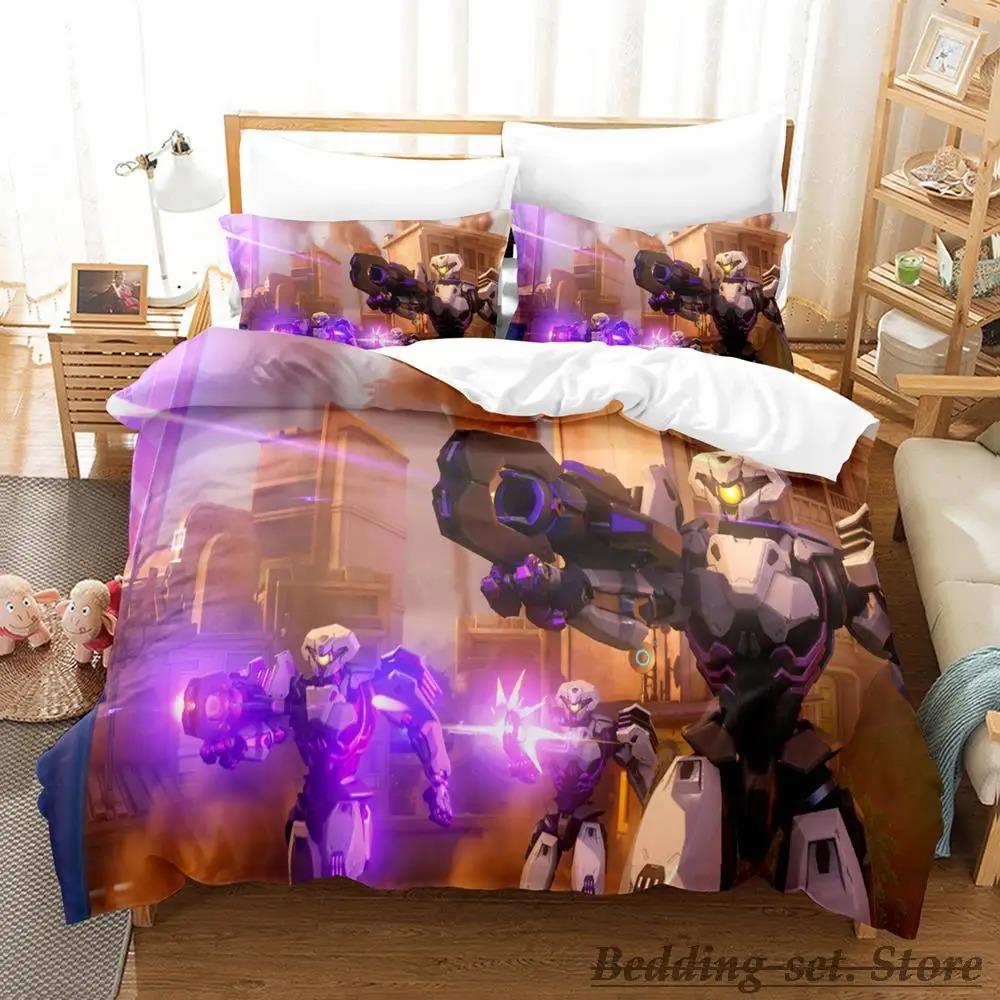 Overwatch 2 Bedding Set Single Twin Full Queen King Size Bed Set Adult Kid Bedroom Duvetcover Sets Anime Parure De Lit Bed