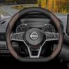 Leather Car Steering Wheel Cover for Nissan Qashqai J11 J10 J12 Tiida Juke F15 Navara D40 X-trail T30 T31 T32 T33 Pathfinder R51