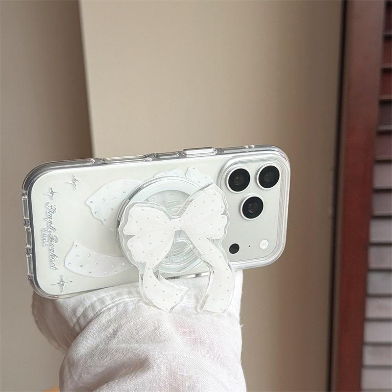 

Luxury Rhinestone Bow Magnetic Phone Case for iPhone 17, 16 Pro Max, 15, 14 Apple 16 Pro Max
