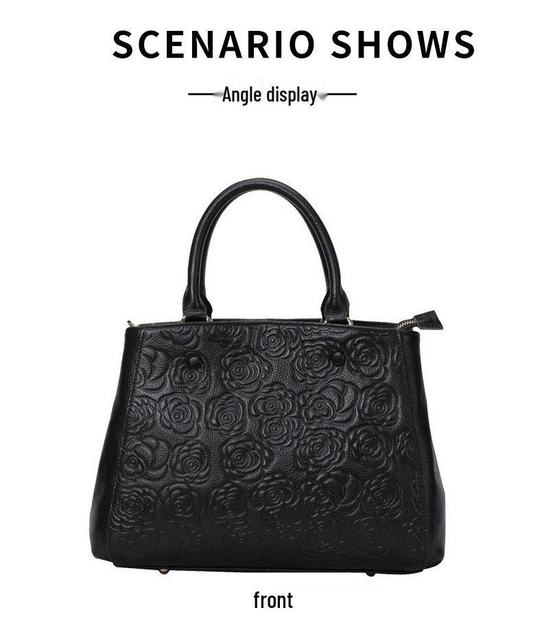 Borsa a tracolla Montaigne da donna in vera pelle - Borsa a mano in pelle di mucca Camelia di lusso