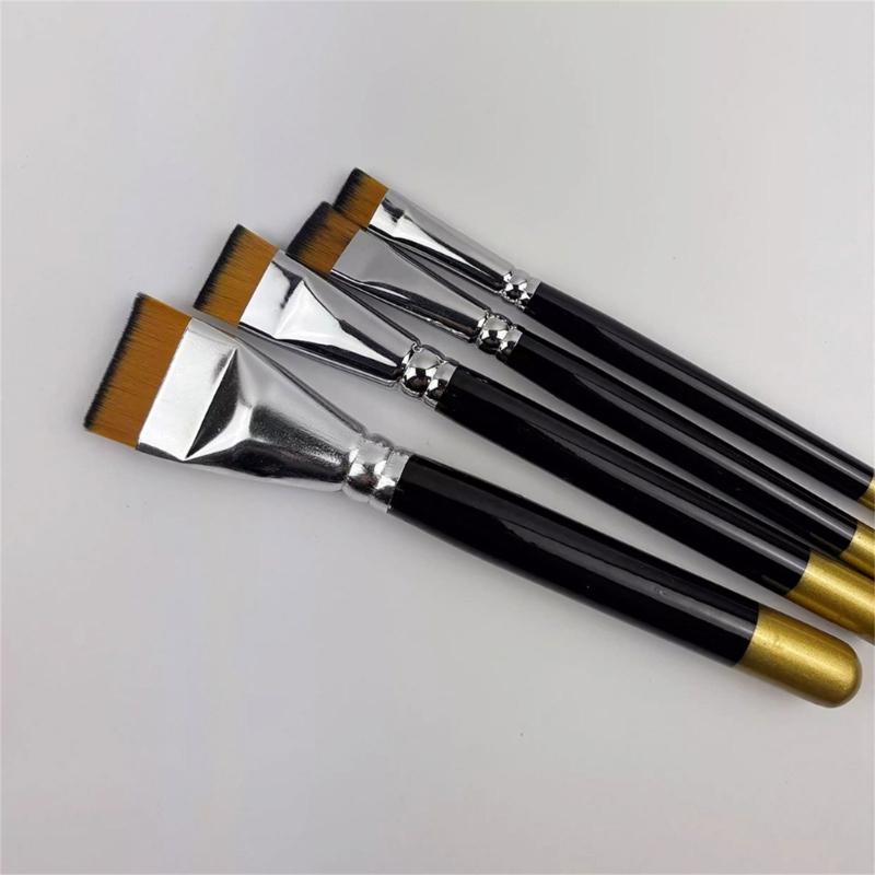 4PCS Artist Paint Brushes MultiPurpose Craft Tools Soft Flexible Nylon Hairs Minimal Streak Marks Art Supplies