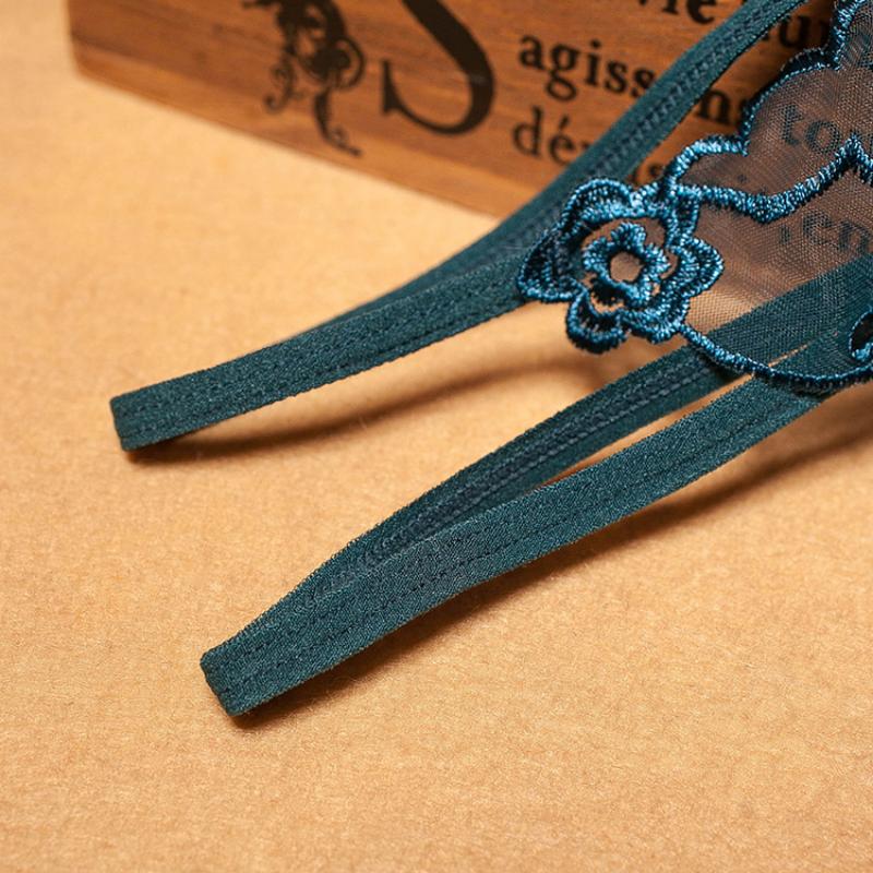 42-52 frauen Sexy Mesh Tanga Rose Stickerei G-string Doppel Gürtel Sexy Dessous M-2XL Höschen