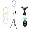 12 Inch Phone Live Ring Fill Light Set with 160cm Light Bracket Desktop Support Phone Clip