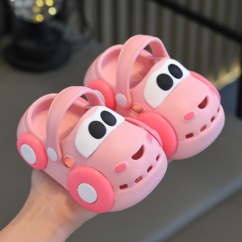 Children's Crocs Summer Baby1-3Years Old2Infant Toddler Non-Slip Boys and Girls Kids Closed-Toe Car Light-Up Slippers