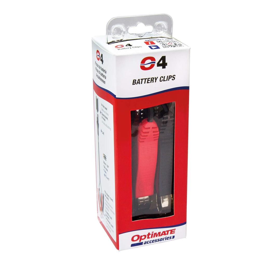 [Offizielles Techmate] OptiMATE O-14 Krokodilklemmenkabel. Kompatibel mit allen OptiMate1,2,3,4,5,6,7-Modellen. OK bis zu 10 A Leistung.