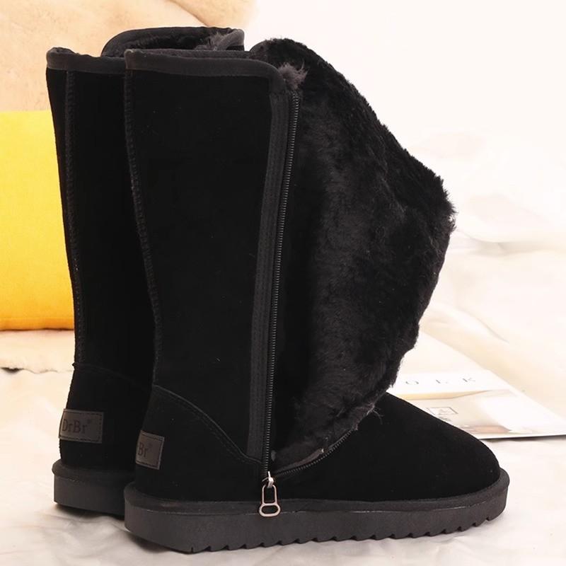 Long snow boots women s tall tube with inner zipper piled and thickened winter winter snow cotton 35