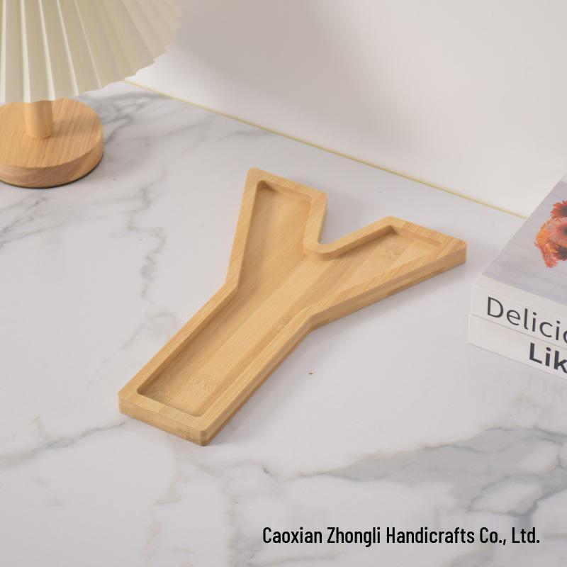 Bamboo Wood Letter Tray for Parties and Celebrations: Dessert, Deli, Fruit, or Dinner Plate