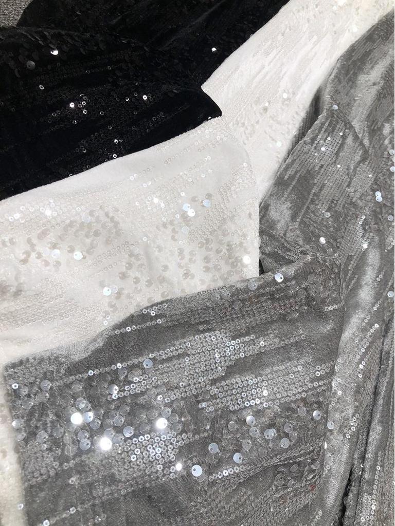 Pantaloni lungi cu paiete brodate, toamnă 2022, piele de căprioară lucioasă, cu picior larg