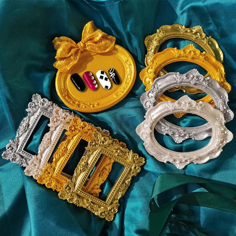 Projekt wyświetlacza sztuki paznokci Retro metalowa nieregularna ramka na zdjęcia narzędzie do pokazywania paznokci