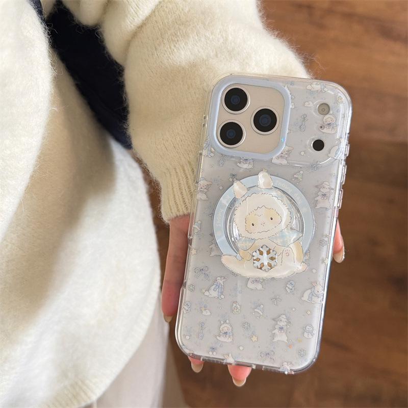 Winter Snowflakes Rabbit iPhone 17/16 Pro Max/15/14 Case