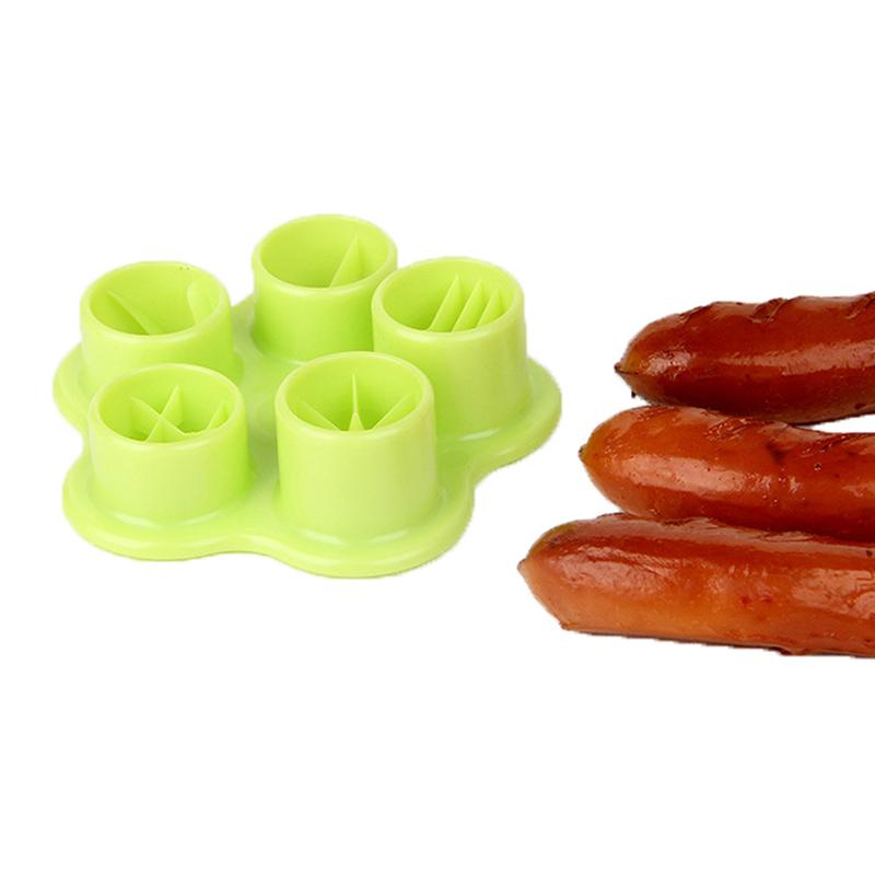 5 In 1 Flower Crab Octopus Style Ham Sausage Cutter Barbecue Dogs Cutter