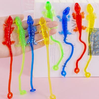 10 Pièces Jouet Gecko Collant Soulagement de l'Anxiété et du Stress Mini Gecko Extensible Enfants Adultes Jouet Gecko Doux et Coloré Fête Cadeaux Remplisseurs de Sacs à Friandises
