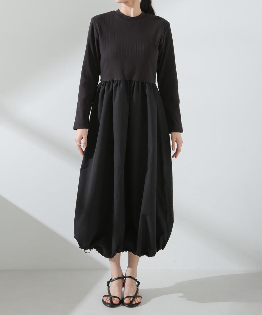 Nano Universe Balloon Combination F Women's 2-Way Dress, 030, White, 673-5119312