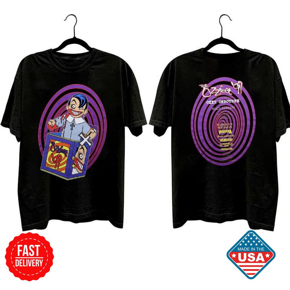 Double sided 1997 Ozzy Osbourne Ozzfest Concert T Shirt Classic Rock Graphic Tee Unisex T-Shirt S