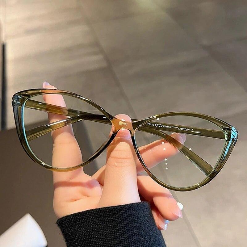 New Fashion Vintage Gradient Near Sight Eyeglasses Cat Eye Anti Blue Light Myopia Glasses Unique Women High-definition Glasses