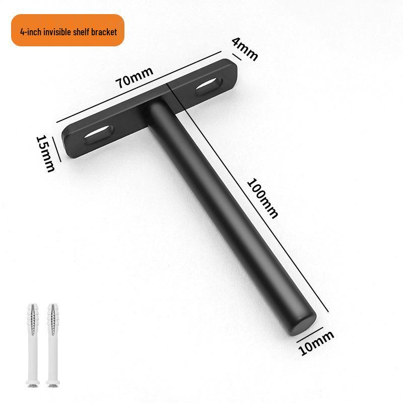 T-Shaped Invisible Shelf Bracket: Wall Mount Bookshelf & Storage Support.