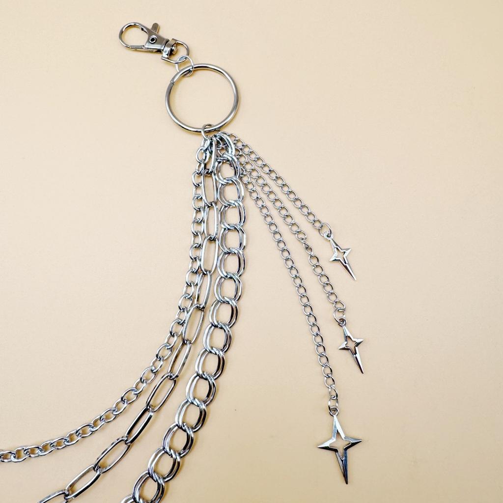 European and American Jewelry Hollow Cross Awl Pendant Trouser Chain New Star Waist Chain Multi-layer Decoration