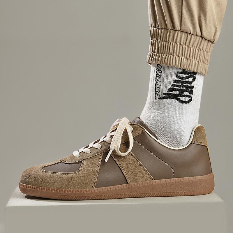Fashion Leisure Walk Tenis Masculino Trainers Fashion Leather Men's Casual Shoes Lace Up  Simple Vulcanize Shoes Outdoor Male Sneakers