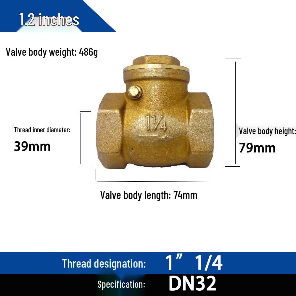 All-Copper High-Temp Horizontal Check Valve, 1/2" & 3/4" Sizes, Steam Heating Boiler Non-Return Valve