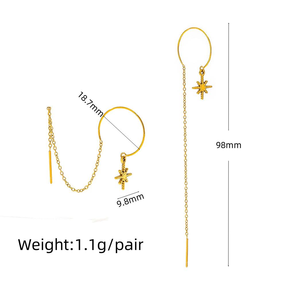 JOOLIM High End 18K Gold Plated Neptune Chain Tassel Drop Earring Stainless Steel Earrings Gold Jewelry Gift
