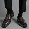 Britain New Gentleman Tassel Splice Patent Leather Casual Shoes for Men Brand Fashion Formal Wedding Dress Homecoming Footwear
