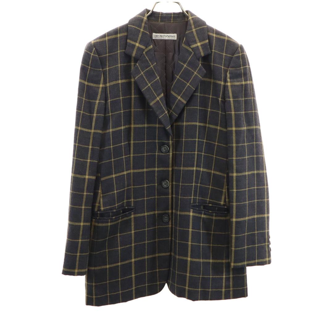 Emporio Armani 90s Made In Italy Old Check Pattern Tailored Jacket Men's Used